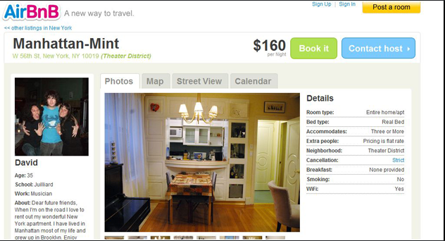 MVP là gì - Hình ảnh trang web ban đầu của Airbnb với dịch vụ cho thuê nệm hơi kèm bữa sáng