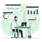 Hình minh họa mô tả sự kết hợp giữa trí tuệ nhân tạo (AI) và quy trình Desk Research, với các biểu tượng dữ liệu lớn, phân tích và biểu đồ tăng trưởng, nhấn mạnh vai trò của AI trong việc xử lý và diễn giải thông tin nghiên cứu thị trường