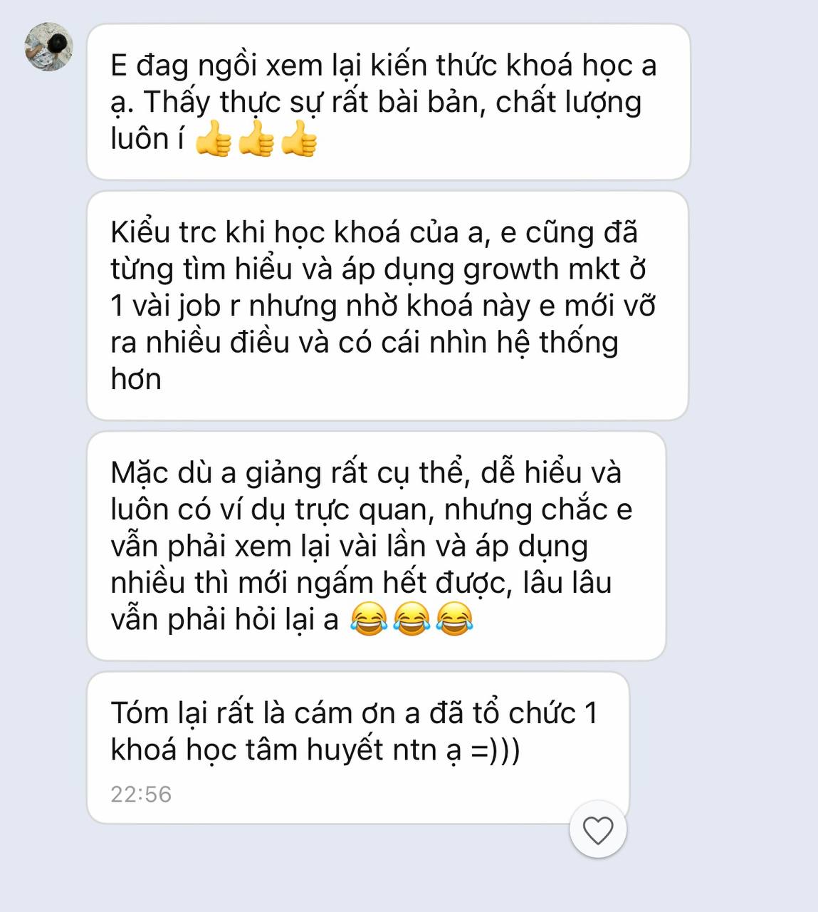 Feedback học viên khoá Growth Foundation