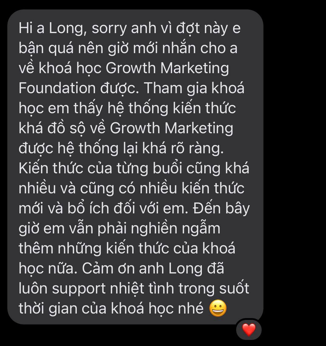 Feedback học viên khoá Growth Foundation