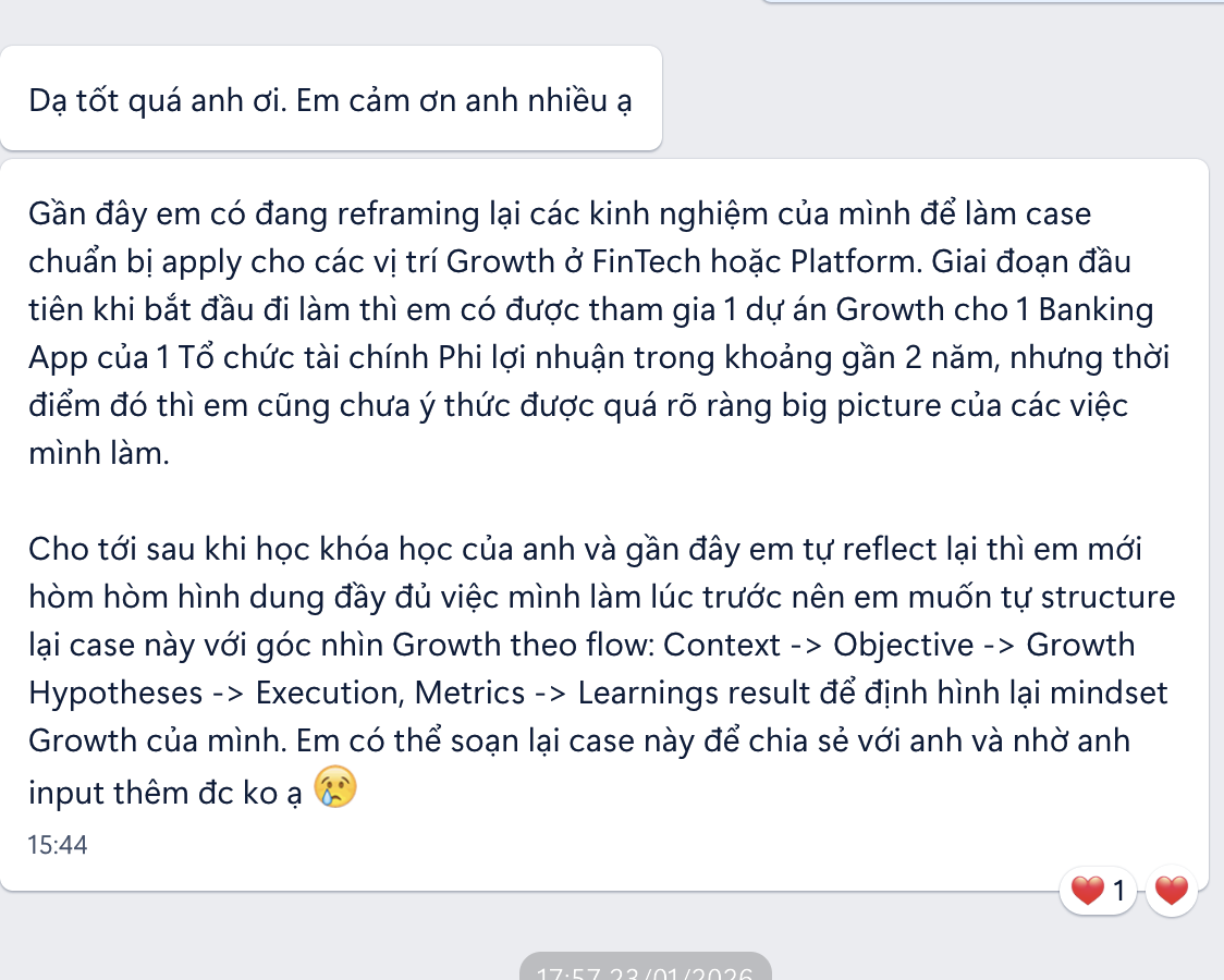 Feedback học viên khoá Growth Foundation