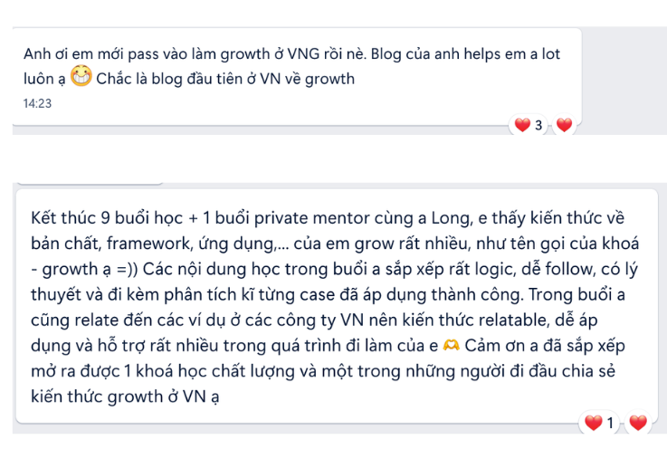 Feedback học viên khoá Growth Foundation