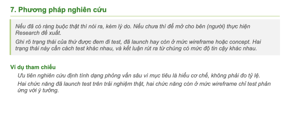 Phương pháp nghiên cứu trong Research Brief